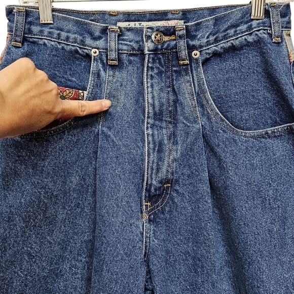 NO! Jeans Absolutely Blue vintage 80s high waist patchwork mom jeans - Picture 3 of 12